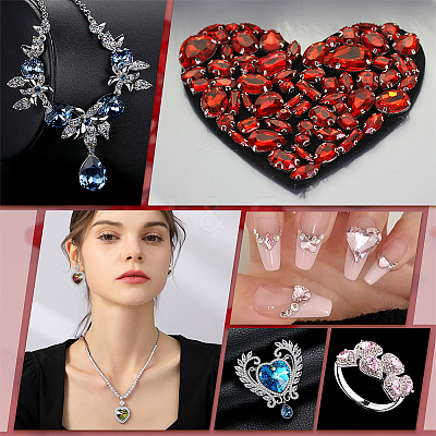 78Pcs 6 Style Glass Rhinestone Cabochons RGLA-FG0001-14-1
