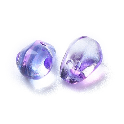 Transparent Glass Charms GLAA-O017-02G-1