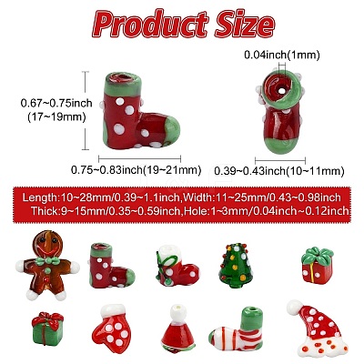 10Pcs 10 Styles Handmade Lampwork Beads LAMP-CJ0002-73-1
