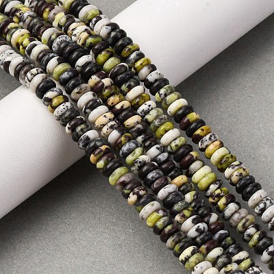 Natural Yellow Turquoise(Jasper) Beads Strands G-L624-H15-6x2mm-1