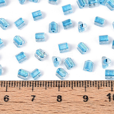 Transparent Inside Colours Glass Seed Beads SEED-T007-13L-1