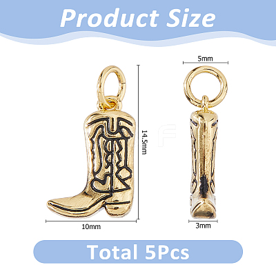 5Pcs Brass Enamel Pendants KK-HS0015-73-1
