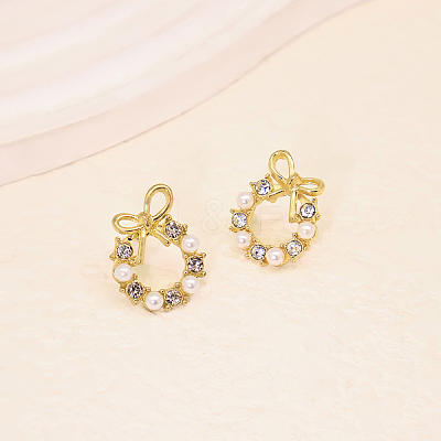 Brass Micro Pave Cubic Zirconia Stud Earrings for Women HC2180-1