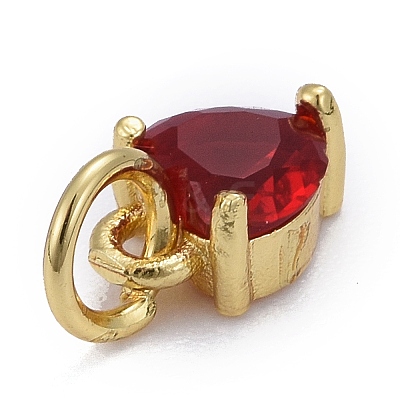 Brass Micro Pave Cubic Zirconia Charms X-KK-P192-08-G07-1