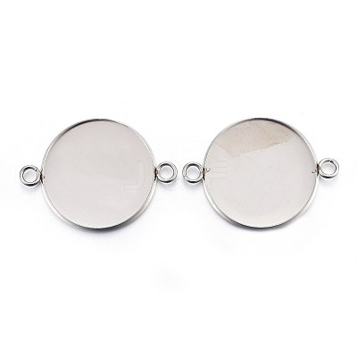 Tarnish Resistant 304 Stainless Steel Cabochon Connector Settings X-STAS-F191-15P-I-1