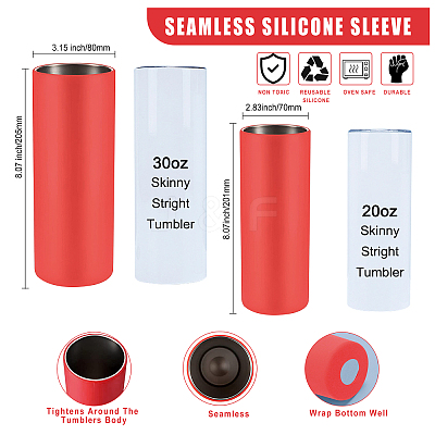 2Pcs 2 Style Silicone Cup Sleeve AJEW-GF0005-23B-1