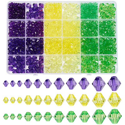 1350Pcs 12 Styles Transparent Acrylic Beads TACR-SP0001-41-1