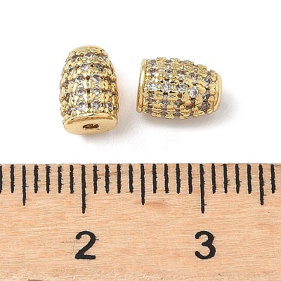 Brass Clear Cubic Zirconia Beads KK-Q068-27G-1