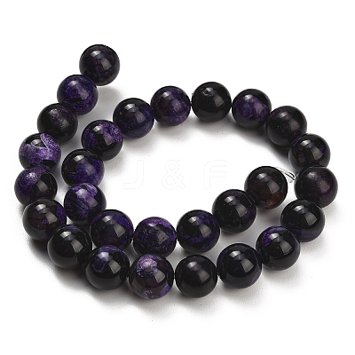 Natural Fire Crackle Agate(Dyed & Heated) Beads Strands G-K425-A01-14mm-1
