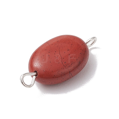 Natural Mixed Stone Connector Charms PALLOY-JF02729-1