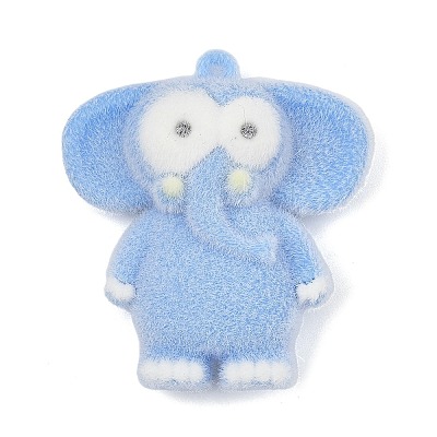 Animal Theme Flocking Silicone Pendants SIL-C012-03B-1