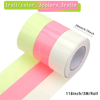3 Rolls 3 Colors 3M Plastic Adhesive Glow in the Dark Tape DIY-BC0012-37-1