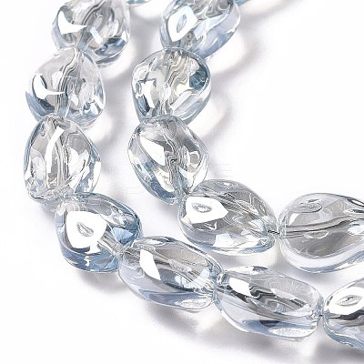Transparent Electroplate Glass Beads Strands GLAA-C025-02G-1
