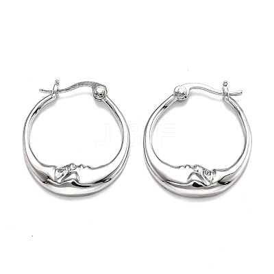 Brass Micro Pave Clear Cubic Zirconia Hoop Earrings EJEW-J101-28P-1