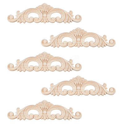 Rubber Wood Carved Onlay Applique DIY-WH0622-407A-1