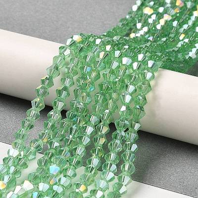 Transparent Electroplate Glass Beads Strands GLAA-F029-2mm-A24-1