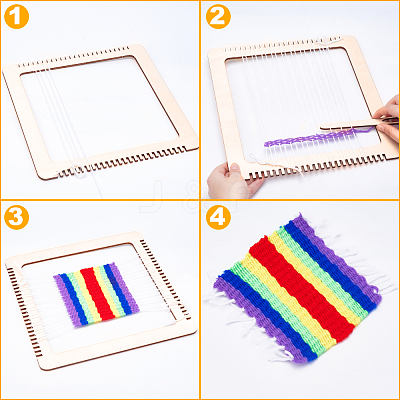 DIY Poplarwood Wooden Weaving Loom Sets TOOL-NB0001-92-1