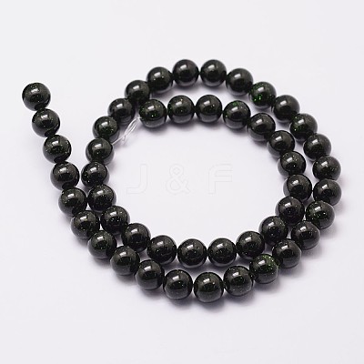Synthetic Green Goldstone Beads Strands G-N0178-02-12mm-1