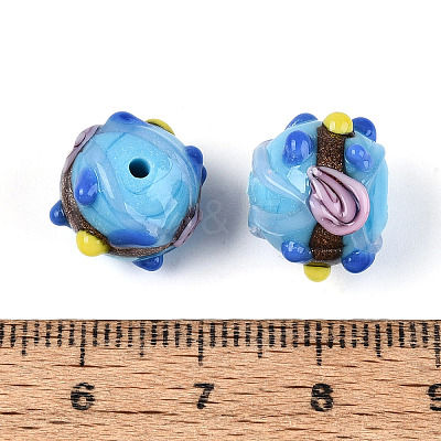 Handmade Gold Sand Lampwork Beads LAMP-N038-02B-1