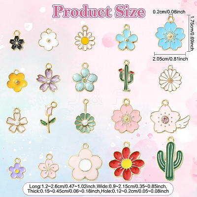 100Pcs 20 Styles Alloy Enamel Charms ENAM-YW0006-76-1