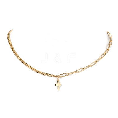 304 Stainless Steel Cross Pendant Necklaces NJEW-JN04617-1