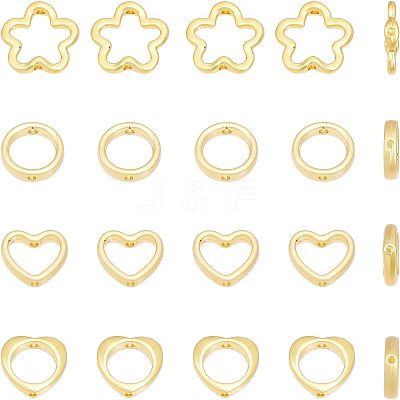 20Pcs 4 Style Rack Plating Alloy Bead Frame FIND-CA0006-18-1