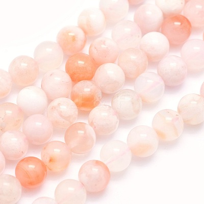 Natural Cherry Blossom Agate Beads Strands G-O166-02-6mm-1