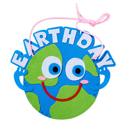 The Earth Day Theme DIY Non Woven Cloth Cartoon Earth-shaped Bag Kits DIY-WH0001-40-1