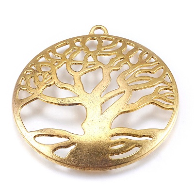 Tibetan Style Pendant Cabochon Settings X-TIBEP-A23210-AG-LF-1