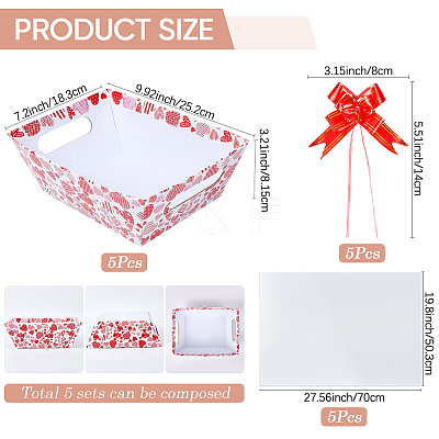 Heart Cardboard Gift Basket Kit CON-WH20013-01A-03-1
