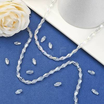 Electroplate Glass Beads Strands EGLA-R020-8x4mm-13-1
