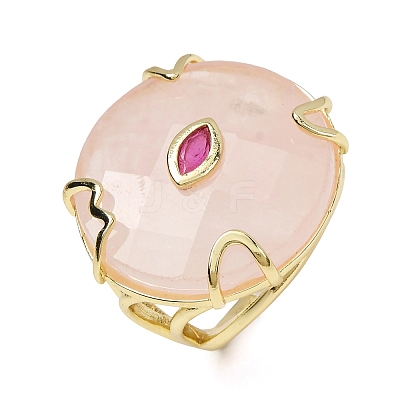 Natural Rose Quartz Cuff Rings GG-CBA5FCC-02G-09-1