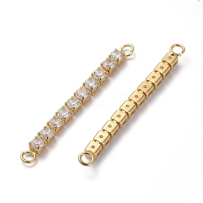 Brass Micro Pave Cubic Zirconia Links KK-I658-24C-1