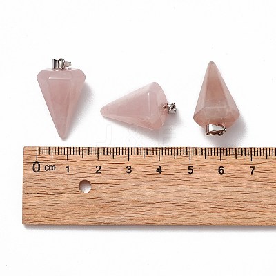Cone/Spike/Pendulum Natural Rose Quartz Stone Pendants G-R278-82-1