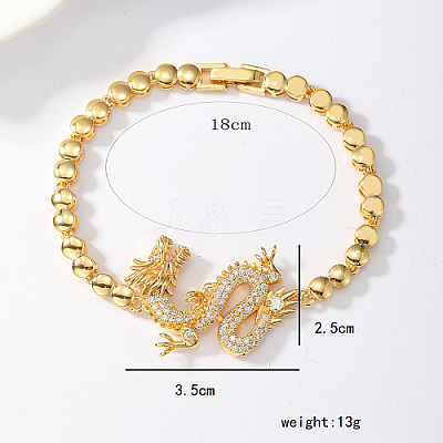 Brass Micro Pave Cubic Zirconia Link Bracelets for Women XH8609-1-1