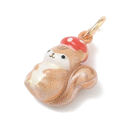 Brass Enamel Pendants KK-CBAE20A-01K-G-1