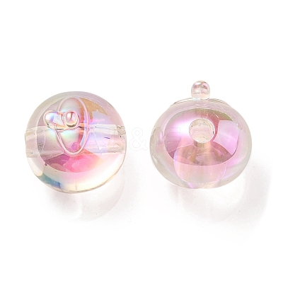 UV Plating Rainbow Iridescent Acrylic Beads OACR-A014-02C-1