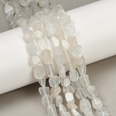 Natural White Moonstone Nuggets Beads Strands G-J335-45-1