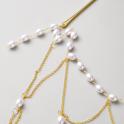 Brass Rhinestone Hair Chain DIY-WH20050-34G-1