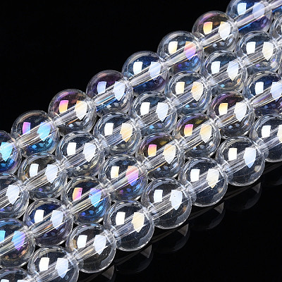 Electroplate Transparent Glass Beads Strands LS-GLAA-T032-T6mm-AB13-1