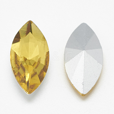 Pointed Back Glass Rhinestone Cabochons RGLA-T083-6x12mm-22-1