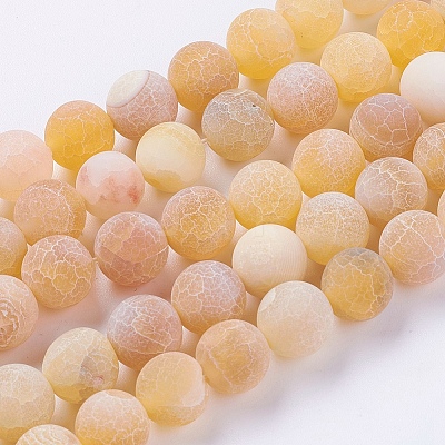 Natural Weathered Agate Beads Strands G-G589-8mm-02-1