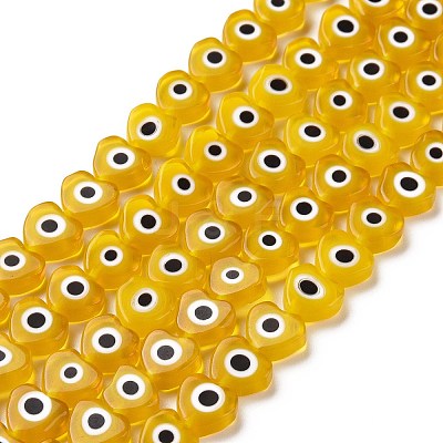Handmade Evil Eye Lampwork Beads Strands LAMP-F023-B11-1