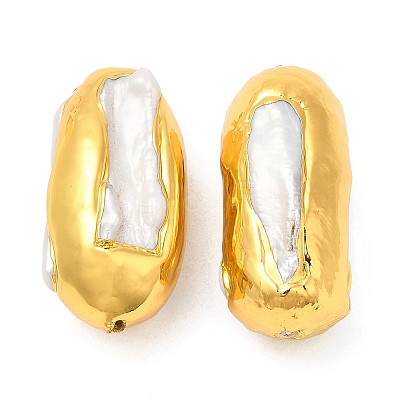 Baroque Style Natural Keshi Pearl Oval Beads KK-M251-09G-1
