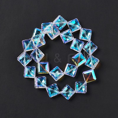 Faceted Glass Beads Strands EGLA-E030-01C-1