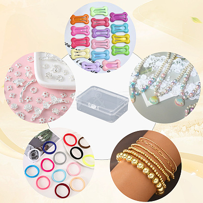 6Pcs PP Plastic Bead Containers with Hinged Lid CON-SP0001-24-1
