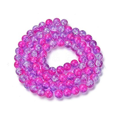 1 Strand Transparent Crackle Glass Round Beads Strands X-CCG-Q002-10mm-09-1