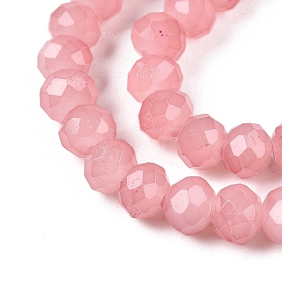 Baking Paint Imitation Jade Glass Bead Strands X-DGLA-A034-J4MM-A31-1