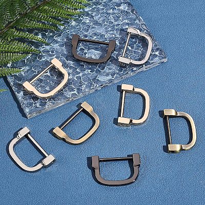8Pcs 4 Colors Alloy D Rings FIND-WR0003-53B-1