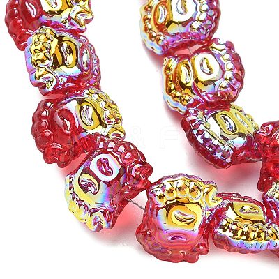 Electroplate Baking Paint Transparent Glass Beads Strands GL-CBA17FF-01-1